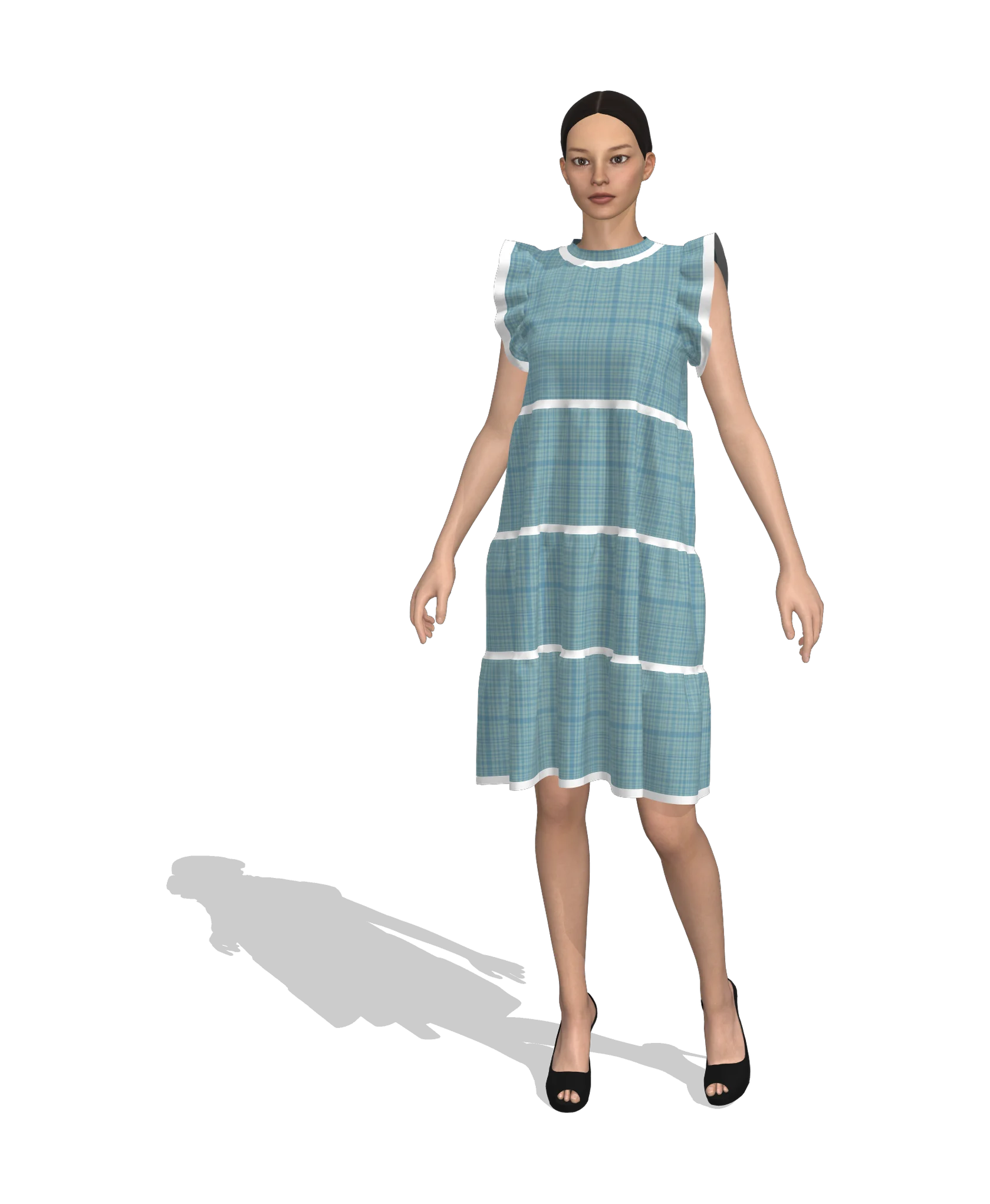 KDscion p39 shirring sleeve shift dress